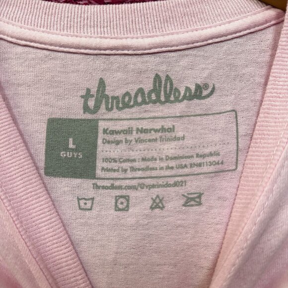 Kawaii Sparkling Narwahl Cute Anime Pop Art Threadless Tee L - Picture 4 of 4